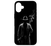 Mystery Cowboy Silhouette Case for Western Noir Art Case for iPhone 16 Plus