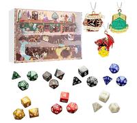 Mystery Dice Advent Calendar 2025, 24 Days Xmas Countdown Calendar with 24 PCS Polyhedral Dice, Dice Set for Role Play & Table Games, Christmas Surprise Holiday Gifts (B)