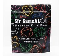 Mystery Dice Bag | Set of 7 Polyhedral Gaming Dice | One Set Chosen at Random | RPG, DND etc. (Mystery Acrylic Set)