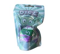 Mystery Dice: Green & Purple Jumbo D20 Silicone Dice