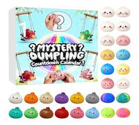 Mystery Dumpling Advent Calendar 2026, Dumpling Squishies Mystery Advent Countdown Calendar With 24 Pcs Surprise Dumpling Squishies, Stress Relief Sensory Fidget Dumpling For Anxiety Relief (C#)
