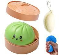 Mystery Dumpling Squishy, Giant Dumpling Squishy Mystery Box, Squishys Dumplinges Playing, 4 Inch Dumpling Stress Ball, Soft Squeeze Decompression Dough (Green)