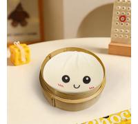 Mystery Dumpling Squishy, Squishy Dumpling Stress Balls, Jumbo Dumpling Squishy Toy With Steamer Box, Soft Squeeze Dough Hand Fidget Toys, Stress Relief Dumplings Squishys Squeeze Toy (White)