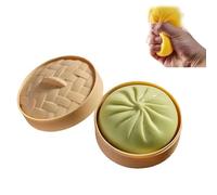 Mystery Dumpling, Super Mega Rainbow Dumpling Toy with Steamer Box, Giant Glitter with Steamer Box Ball for Anxiety Relief, Large Decompression Dough (green)