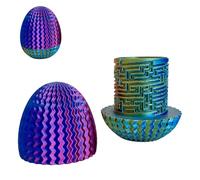 Mystery Egg Puzzle Box 8cm/3.15inch 3D Annoying Gift Box with Maze Game Hidden Compartment Easter Funny Brain Teaser Reusable Surprise Cash Holder Money Puzzle Box for Birthdays Easter Christmas (CC)