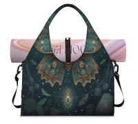 Mystery Ethnic Flower Butterfly Sports Duffel Bag for Women Men Weekend Overnight Bag with Shoe Compartment Shoulder Tote Luggage Bag for Yoga Gym Travel