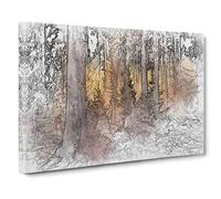 Mystery Forest Canvas Print | Gallery Wrapped 30mm Frame Wall Art | 30x20 inches | Ready to Hang | Abstract Landscape Picture | Living Room Bedroom Lounge Office
