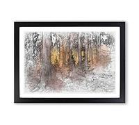 Mystery Forest in Abstract Framed Print | A2 Black Framed Wall Art | Ready to Hang | Abstract Landscape Picture | Living Room Bedroom Lounge Office