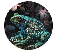 Mystery Frog Jigsaw Puzzle 1000 Pieces 1000-Piece Round Jigsaw Puzzle Fun at Home Activities, Birthday Present, Travel Gifts 67.5x67.5cm