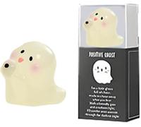 Mystery Glow-in-The-Dark Ghost Blind Box,Mini Luminous Ghost Figures Collectible, Random Resin Halloween Ghosts Figurines, Cute Blind Bag Collectible Toys for Desk, Shelf and Party Decor (beige)