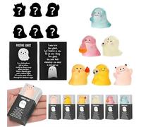 Mystery Glow-in-The-Dark Ghost Random Box,Cute Mini Ghost Series Mystery Box,Glow in The Dark Mini Resin Ghosts,Halloween Mini Ghost Figures with Box,Desk Bookshelf Halloween Party Decor