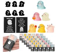 Mystery Glow-in-The-Dark Ghost Random Box,Cute Mini Ghost Series Mystery Box,Glow in The Dark Mini Resin Ghosts,Halloween Mini Ghost Figures with Box,Desk Bookshelf Halloween Party Decor