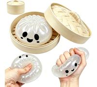 Mystery Halloween Ghost Dumpling Squishy, Glitter Squishy Dumpling Toy with Mystery Box, Dough Ball Stress Relief Sensory Toys for Adults Kids Birthday Party Favor (Halloween-D, A)