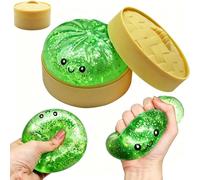 Mystery Halloween Ghost Dumpling Squishy, Glitter Squishy Dumpling Toy with Mystery Box, Dough Ball Stress Relief Sensory Toys for Adults Kids Birthday Party Favor