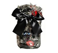 Mystery Jewelry Jar Bundle - 40-45 Piece Jewelry Box for Women, Goth Jewelry Boho Mixed Set (Necklace, Earrings, Rings and Bracelets) Alternative Fashion Romantic Present for Her, random, alloy, resin