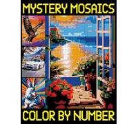Mystery Mosaic Color By Number: Adult Quest Coloring Book for Stress Relief, Pixel Art Designs to Reveal Hidden Images