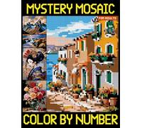 Mystery Mosaic Color by Number for Adults: Color Quest Hidden Pictures for Stress Relief & Relaxation, Pixel Art Coloring Book
