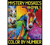 Mystery Mosaics Color By Number Animals: Pixel Designs for Adults and Teens | Jungle, Forest, Farm, Pets, Ocean Creatures
