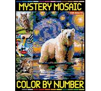 Mystery Mosaics Color by Number for Adults: Easy and Fun Quest Coloring Pages with detailed color palette
