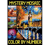 Mystery Mosaics Color by Number for Adults: Easy Pixel Designs for Relaxing Coloring Fun, Stress Relieving Quest Challenges