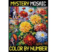 Mystery Mosaics Color by Number: Simple Pixel Art Coloring Book for Adults and Teens - Great Gift for Relaxation