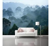 Mystery Photo Wallpaper Mural - Rainforest Forest Non-Woven Art Print Murals 400 x 280 cm (W x H), Gray Blue Interior Decor Wallpaper for Bedroom Living Room TV Backdrop Home