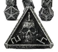 Mystery Skull DND Dice Set for Dungeons and Dragons, Cthulhu DCC Unique Magic RPG Role Playing Game Accessories Unique Metal D&D Gifts with Box D20 D12 D10 D6 D4 D%