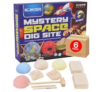 Mystery Space Dig Site Educational Science Kit - Childrens Excavation Set with Tools for Solar System Discovery - Archaeology Space Rocks and Fossils Toy - Hands-On STEM Exploration -