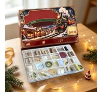 Mystery Train 24-Day Advent Calendar - Christmas Escape Room Game，24pcs A | 24 days of hands-on clues, riddles and one final case to crack - a screen-free escape room night for the family.