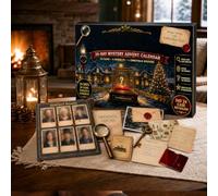 Mystery Train 24-Day Advent Calendar - Christmas Escape Room Game，24pcs E | 24 days of hands-on clues, riddles and one final case to crack - a screen-free escape room night for the family.
