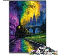 Mystery Train Jigsaw Puzzles for Teenagers 1000 Jigsaws, Pattern Assembly Fun at Home Activities, Birthday Present,Travel Gifts (50x75cm)