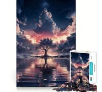 Mystery Tree in Twilight Hard Jigsaw Puzzle for Adults 1000 Pieces Strong Logic Toy Bonding Time Clear Edge (50x75cm)