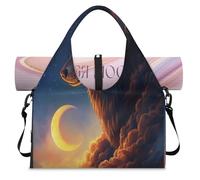 Mystery Wolf Sports Duffel Bag for Women Men Wolf Weekend Overnight Bag with Shoe Compartment Shoulder Tote Luggage Bag for Yoga Gym Travel