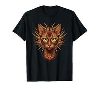 Mystic Abyssinian Cat with Green Eyes Portrait T-Shirt