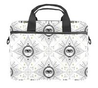 Mystic Alchemy Occult All Seeing Eye Pattern Laptop Case Bag Sleeve Portable Crossbody Messenger Briefcase w/Strap Handle, 13 14 inch