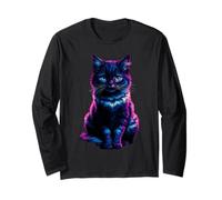 Mystic Black Cat Galaxy Forest Aesthetic Artwork Long Sleeve T-Shirt
