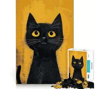 Mystic Black Cat Jigsaw Puzzles for Teenagers 1000 Pieces Strong Logic Toy Shared Fun Clear Edge Lovely Present (38x52cm)