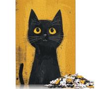 Mystic Black Cat Puzzles for Adults 1000 Piece Wooden Puzzle Adult Jigsaw Puzzle Puzzles for Adults Teens 1000pcs (75x50cm)