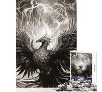 Mystic Black Phoenix 1000 Piece Jigsaw Puzzles for Adults Improve Overall Mental Performance Mindful Soothing Leisure Game (38x52cm)