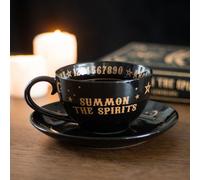 Mystic Black Talking Board Teacup & Saucer Set - 500Ml, Gold Finish
