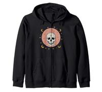 Mystic Celestial Skull Stars Moon Esoteric Art Zip Hoodie
