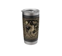 Mystic Celestial Wolf Constellation Tarot Card Stainless Steel Insulated Tumbler