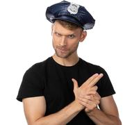 Mystic City Deluxe Police Hat Unisex Policeman Costume Accessory for Halloween, Cosplay, Fancy Dress, Cops Robbers Roleplay for Men and Women (Navy Blue Special Police Hat)