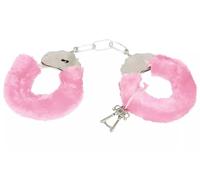 Mystic City Fluffy Handcuffs with Keys Costume Accessory for Adults in Black Pink or Red for Hen Party or Fancy Dress (Pink)