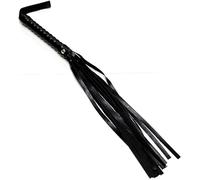 Mystic City Leather Riding Whip Prop Equestrian Crop for Horse Training, Cosplay, Stage Performances (Black)