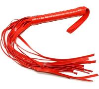 Mystic City Leather Riding Whip Prop Equestrian Crop for Horse Training, Cosplay, Stage Performances (Red)