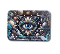 Mystic City Rolling Tray 15x20cm Cosmic Third Eye Metal Tray Galaxy Stars Moons Spiritual Psy Art Decorative Gift Idea