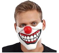 Mystic City Scary Clown Half Face Latex Mask for Halloween Cosplay - Creepy Horror Costume Accessory for Adults