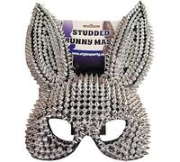 Mystic City Studded Bunny Mask Silver Diamond Spike Costume Mask for Adults Fancy Dress Party Accessory for Halloween Cosplay Raves & Festivals