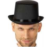 Mystic City Victorian Black Top Hat Elegant Satin Finish Formal Party Costume Accessory